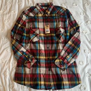 Women’s long-sleeve tunic-length flannel